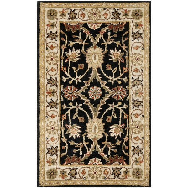 Charlton Home® Dunbar HandTufted Wool Black/Brown/Beige Area Rug